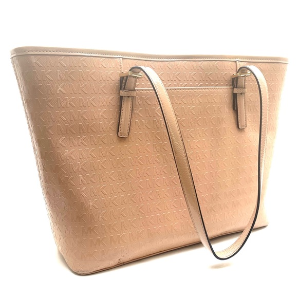 Michael Kors Jet Set Oyster Sm Carryall Tote W/ Allover Embossed 'MK' Signature - Picture 7 of 16